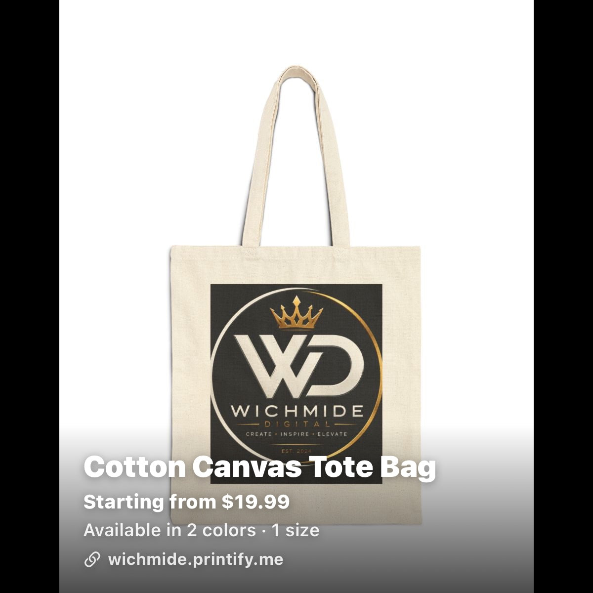Wichmide Digital Cotton Canvas Tote Bag