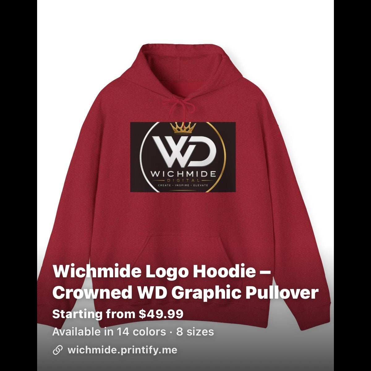 Wichmide Logo Hoodie – Crowned WD Premium Pullover