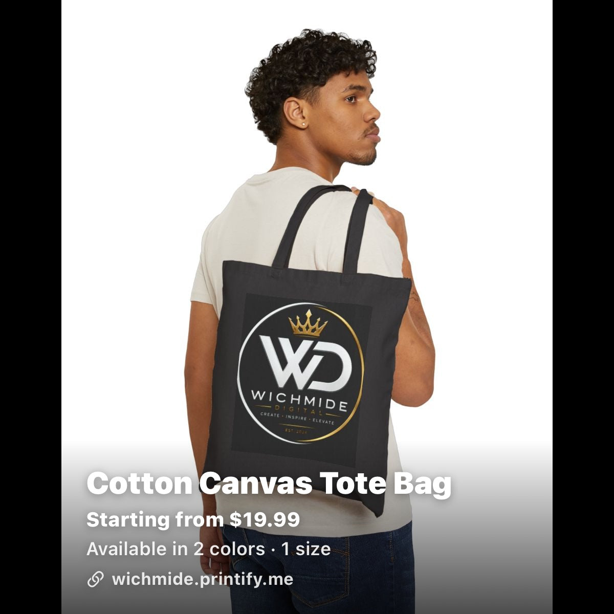 Wichmide Digital Cotton Canvas Tote Bag