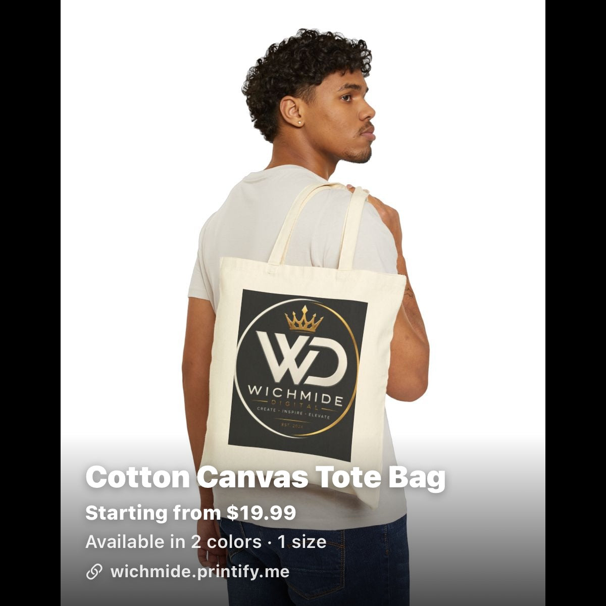 Wichmide Digital Cotton Canvas Tote Bag
