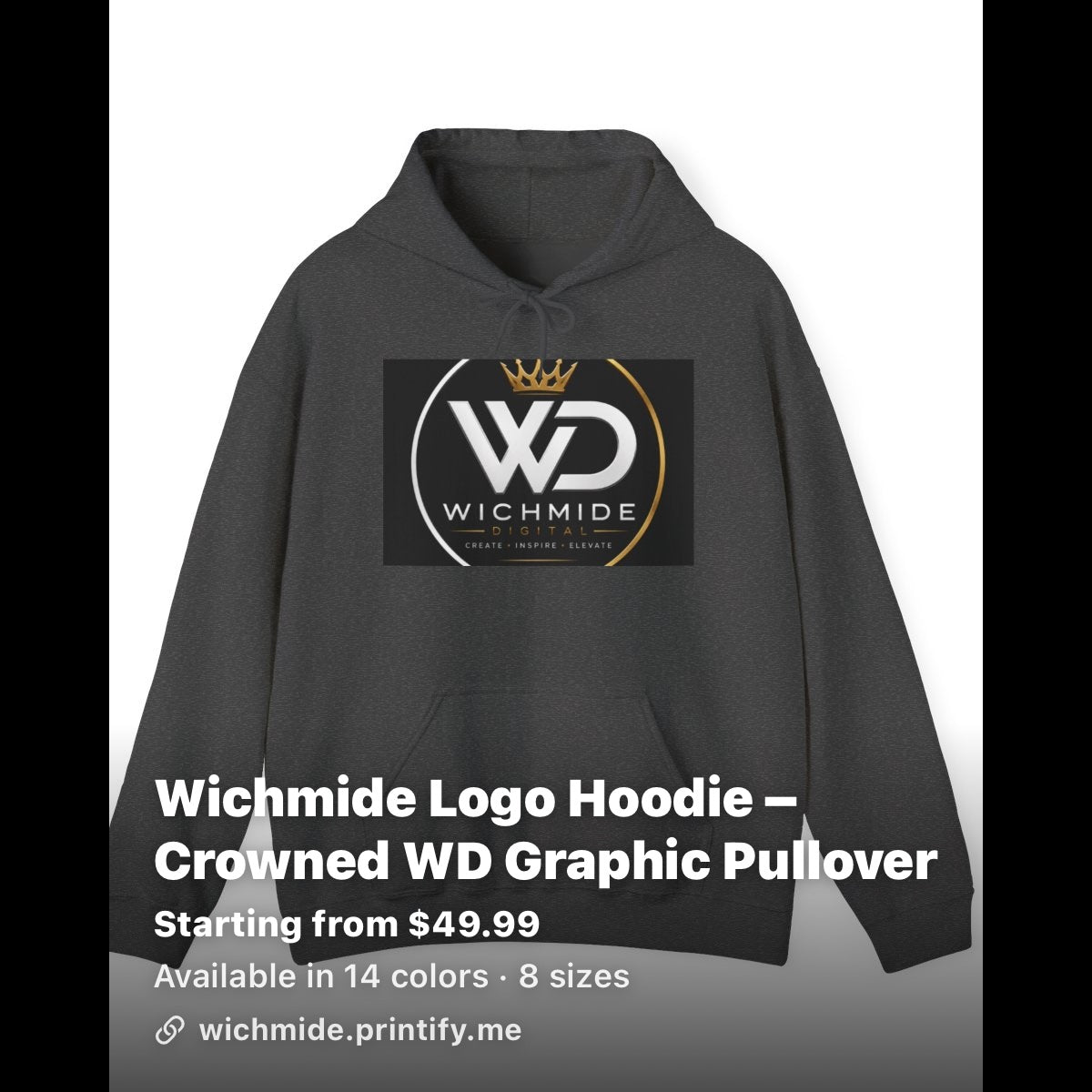 Wichmide Logo Hoodie – Crowned WD Premium Pullover