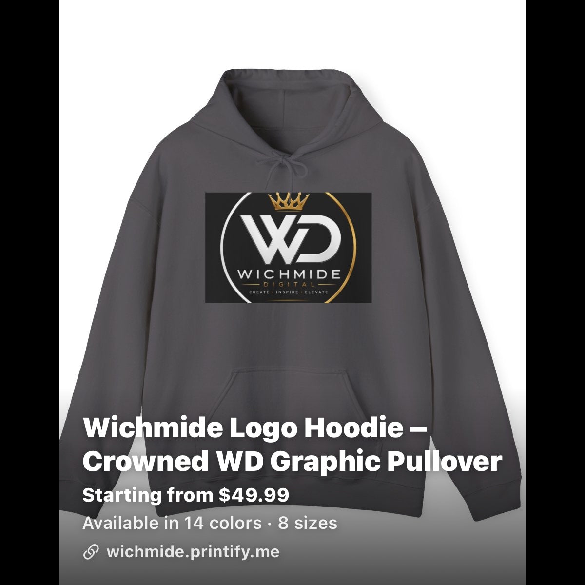 Wichmide Logo Hoodie – Crowned WD Premium Pullover