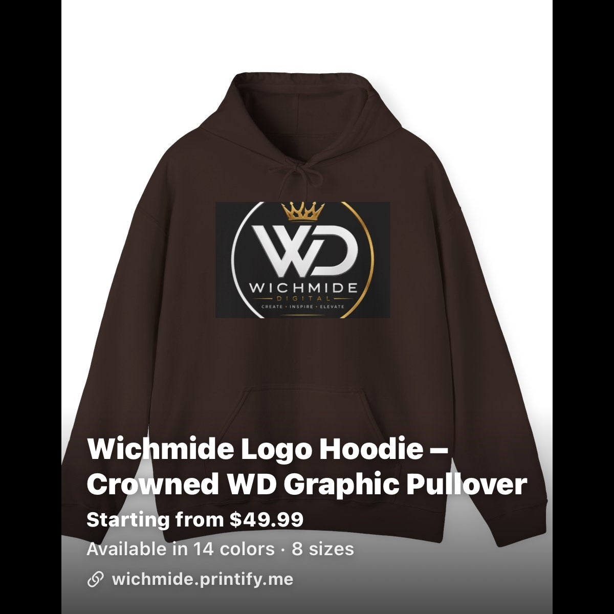 Wichmide Logo Hoodie – Crowned WD Premium Pullover