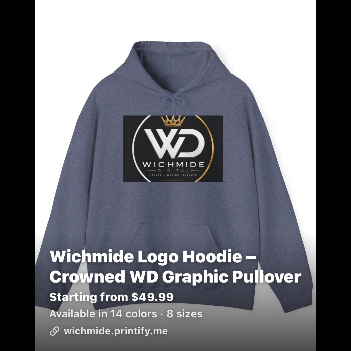 Wichmide Logo Hoodie – Crowned WD Premium Pullover