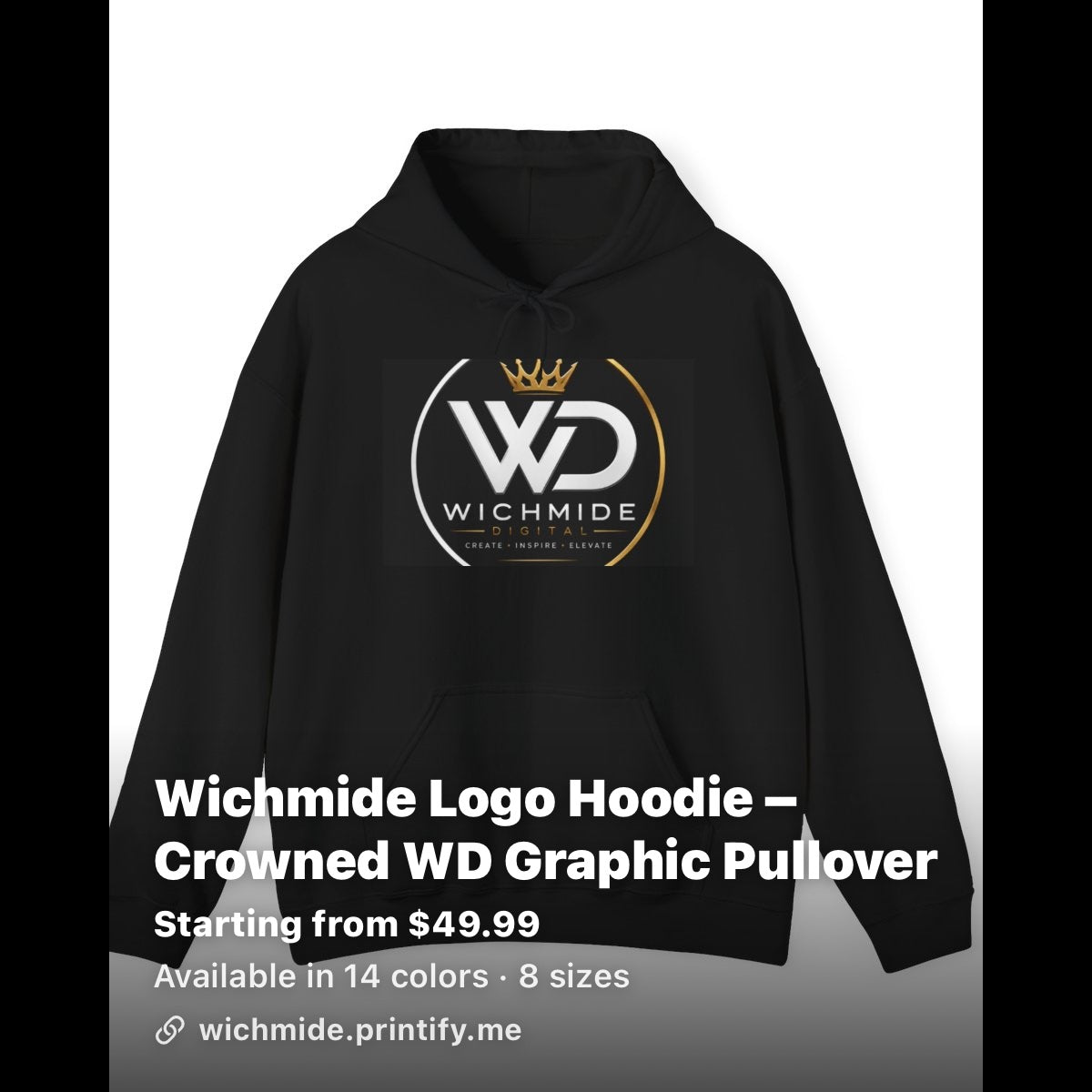 Wichmide Logo Hoodie – Crowned WD Premium Pullover